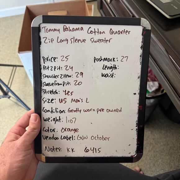 Tommy Bahama Cotton Quarter Zip Long Sleeve Sweater US Men's L - Picture 7 of 7